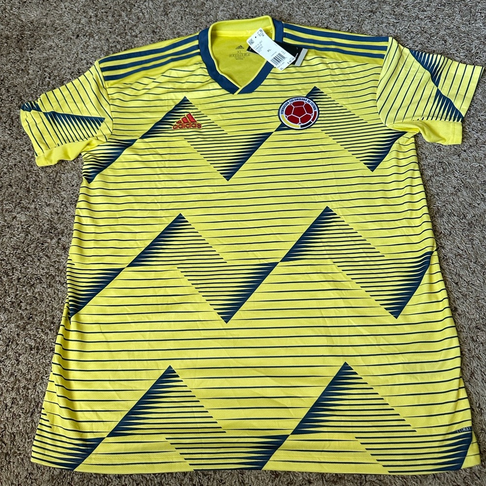 Adidas 2019 Colombia Home Football Soccer Jersey Men’s Unisex Size XL Yellow